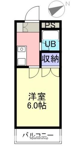 アビタシオンドゥ(1K/6階)の間取り写真