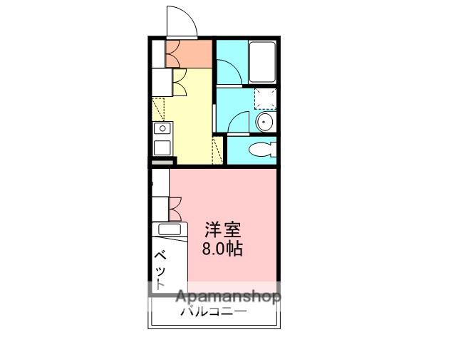 YNT第2マンション(1K/2階)の間取り写真