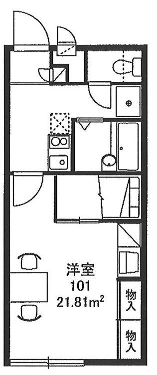 レオパレスビレッジ田園(1K/1階)の間取り写真