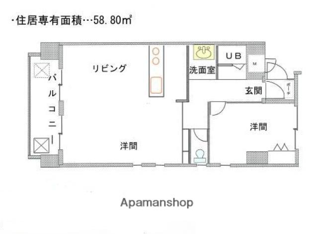 エクセレント米子(1LDK/11階)の間取り写真