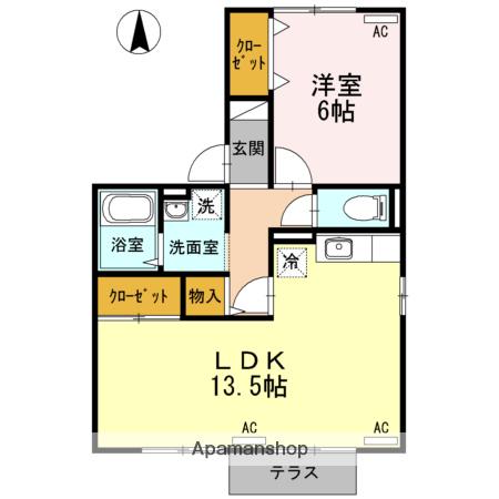 プレミール(1LDK/1階)の間取り写真