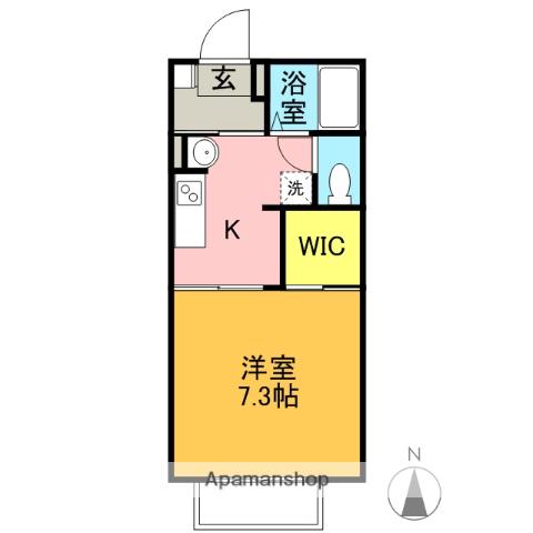 メゾンル・クレールB棟(1K/1階)の間取り写真