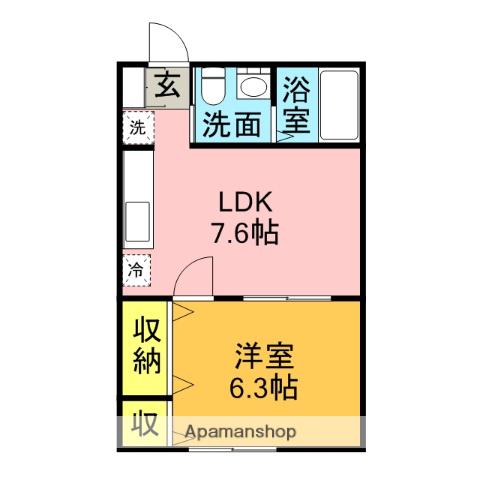 コーポK-1(1LDK/2階)の間取り写真