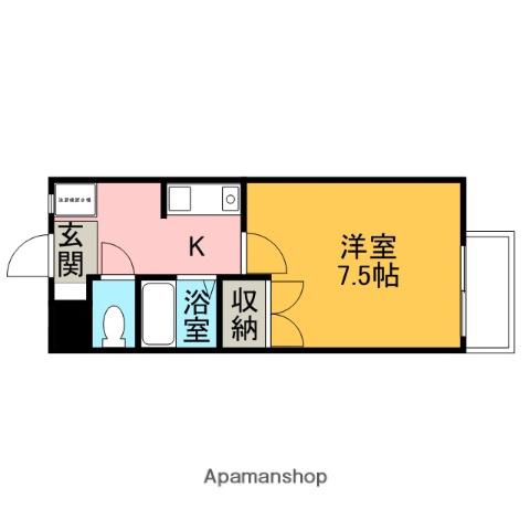 リリーズHARA(1K/1階)の間取り写真