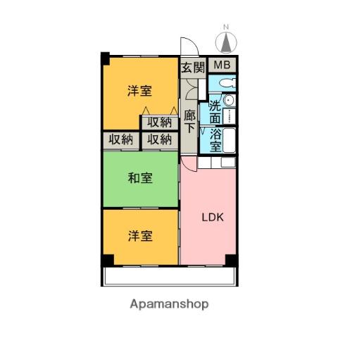 パレスすがた(3LDK/1階)の間取り写真
