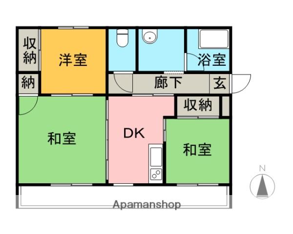 石倉ビル(3DK/1階)の間取り写真