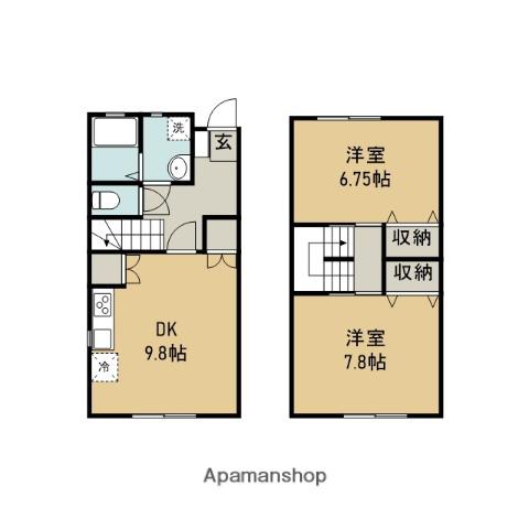 アスカハイム(2DK/1階)の間取り写真