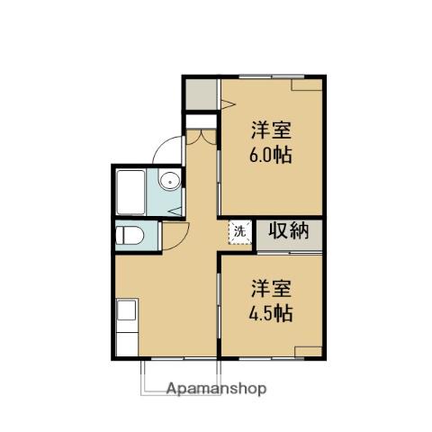 クリーンハイツS(2DK/2階)の間取り写真
