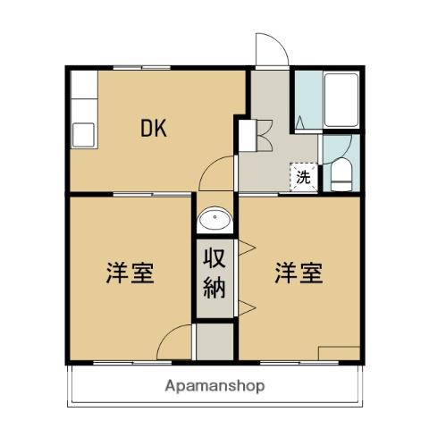 フレグランスアダカエ(2DK/1階)の間取り写真
