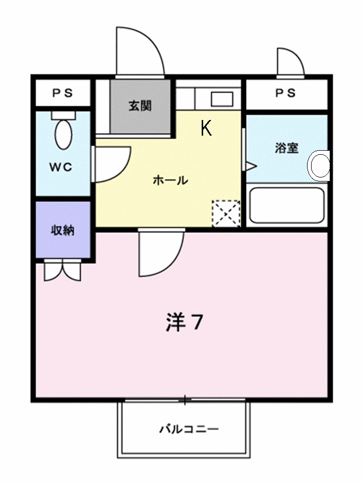 ガーデンスクウェア(1K/2階)の間取り写真