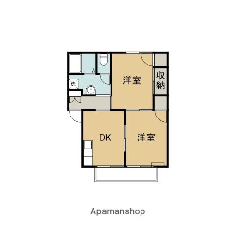 セジュールやすひろ(2DK/2階)の間取り写真