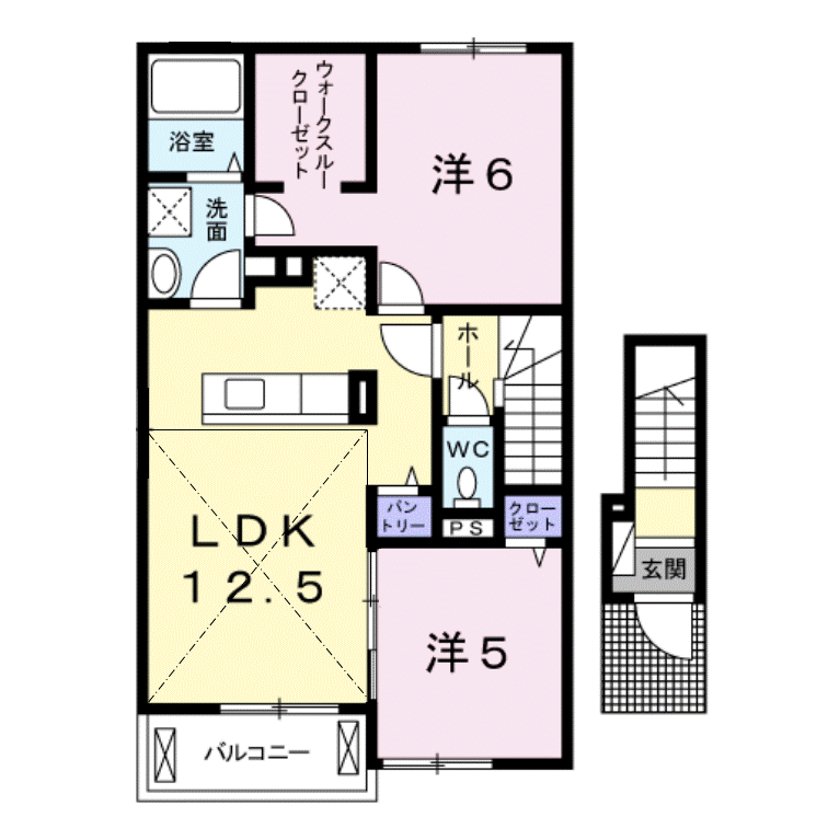 ブリッサ A(2LDK/2階)の間取り写真
