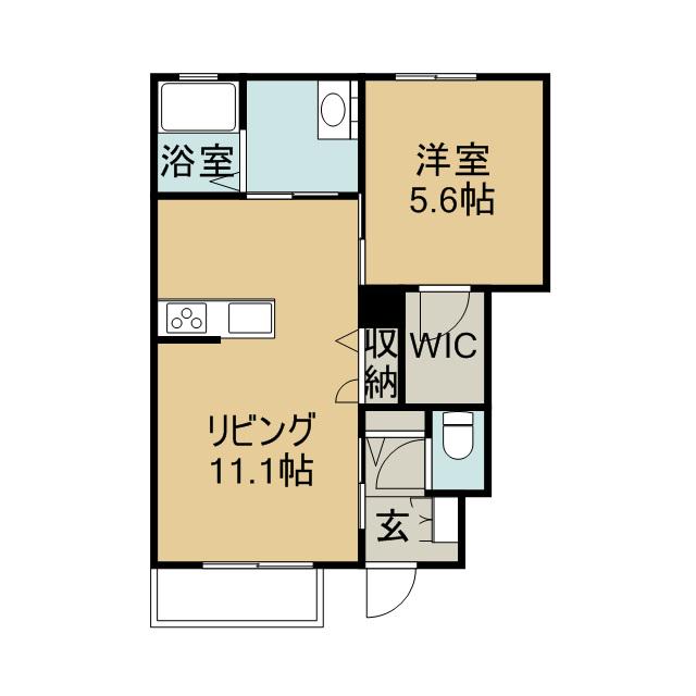 アルコ・イリース(1LDK/1階)の間取り写真