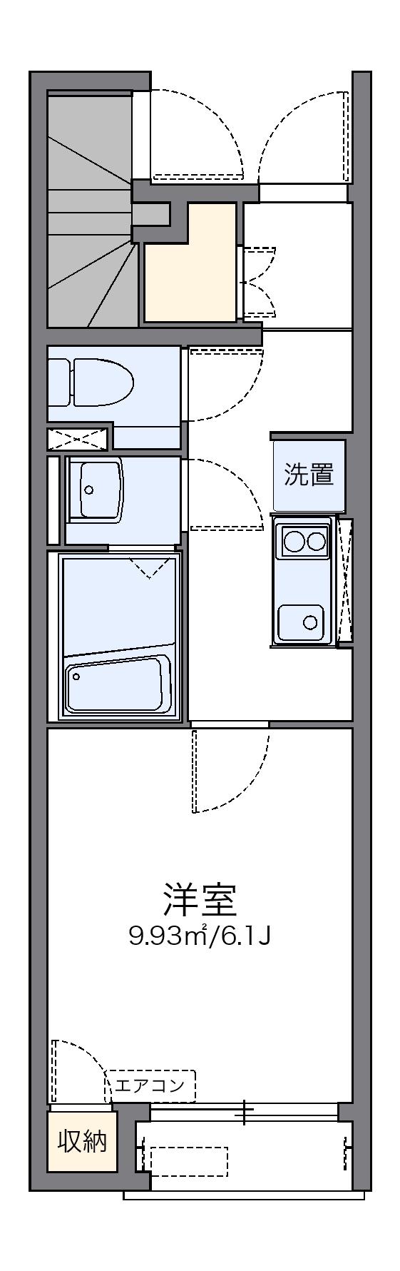 レオネクストM&Y Ⅱ(1K/1階)の間取り写真