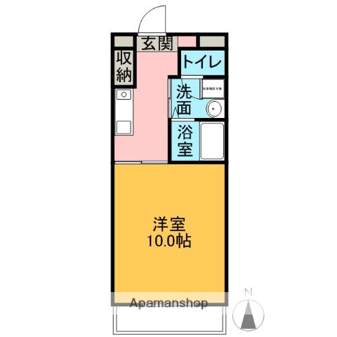 リバティコート107(1K/2階)の間取り写真