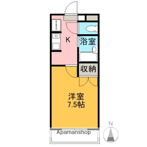ハイツNK(1K/2階)の間取り写真