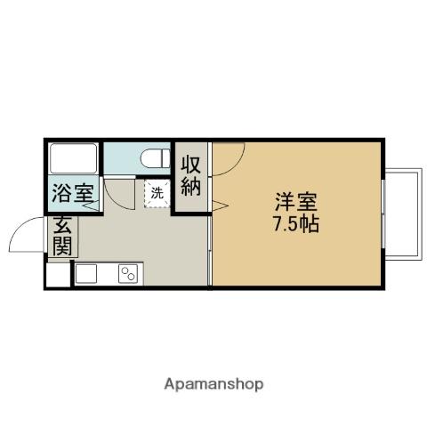 ディアスOKN(1K/1階)の間取り写真