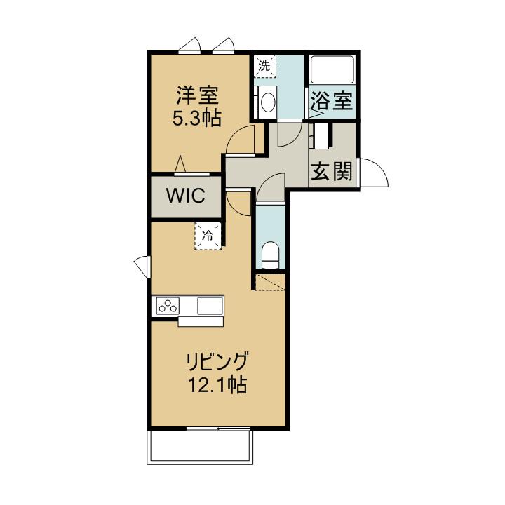 レゾン バージェ(1LDK/2階)の間取り写真