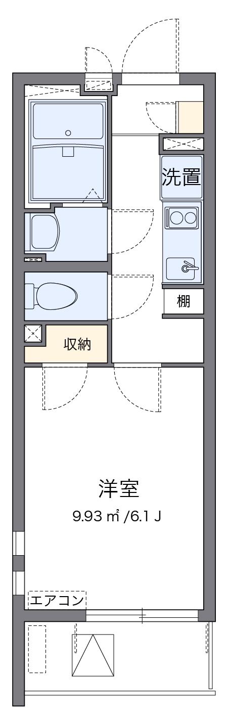 クレイノタウンコート 松江(1K/4階)の間取り写真