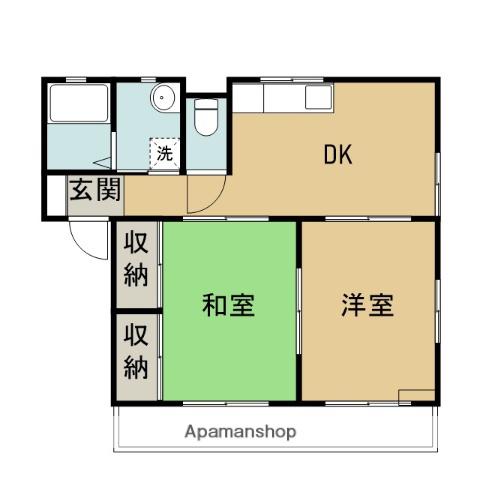 グラン・加茂C(2DK/1階)の間取り写真