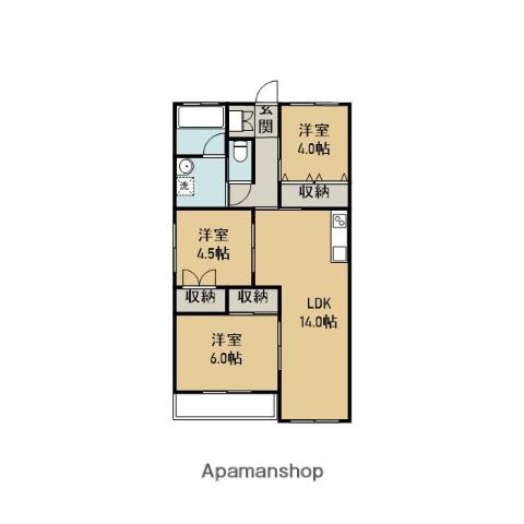サンクレスト学園(3LDK/1階)の間取り写真