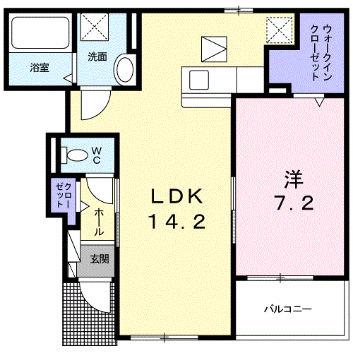 ステラ川津(1LDK/1階)の間取り写真