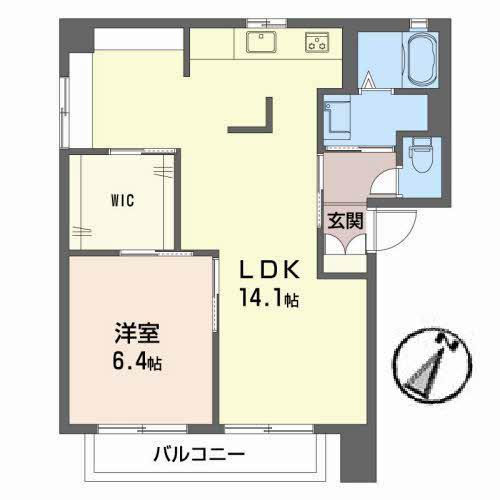 フローリ(1LDK/2階)の間取り写真
