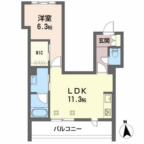 CASA AMBIERA(1LDK/2階)の間取り写真