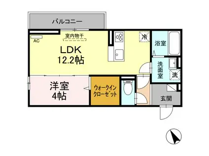 カーサ アリーナ(1LDK/3階)の間取り写真