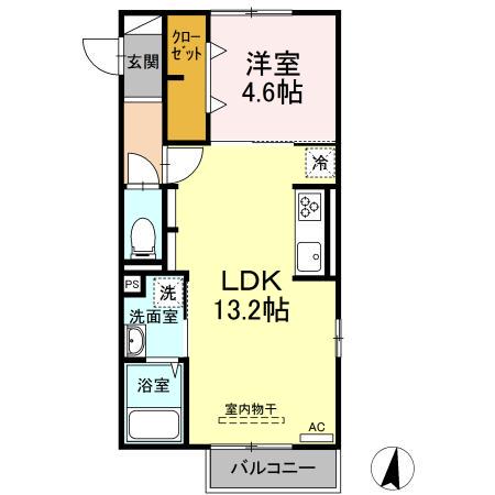 グランドゥ ヴァンベール(1LDK/2階)の間取り写真