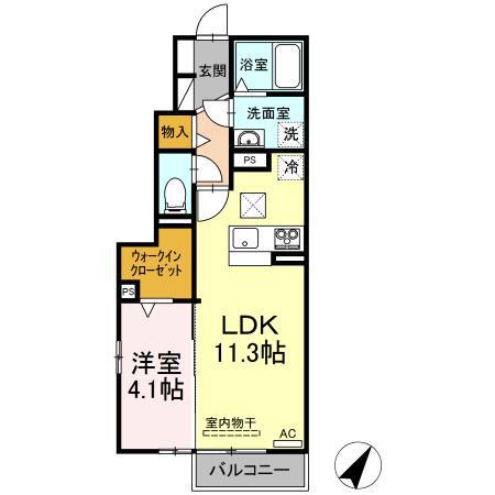 エルフォルク(1LDK/1階)の間取り写真