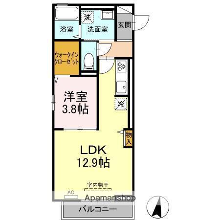 ロイヤルステージ北堀町(1LDK/1階)の間取り写真