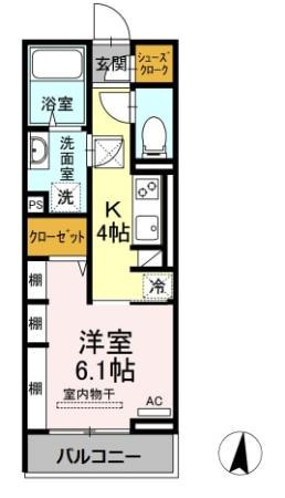 エクセレント東朝日町19(1K/1階)の間取り写真