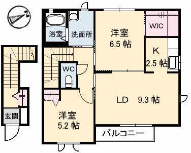 アージェ(2LDK/2階)の間取り写真