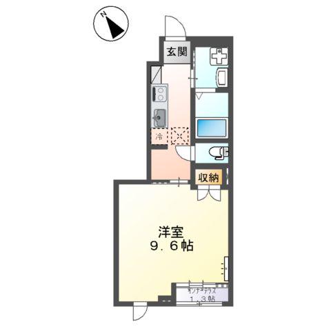 TRIANON.K(1K/1階)の間取り写真