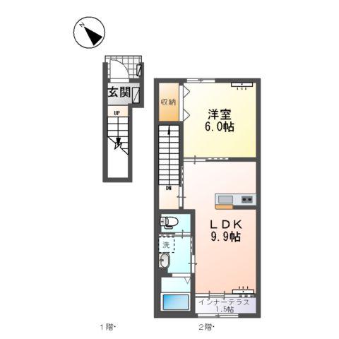 F・I・D(1LDK/2階)の間取り写真