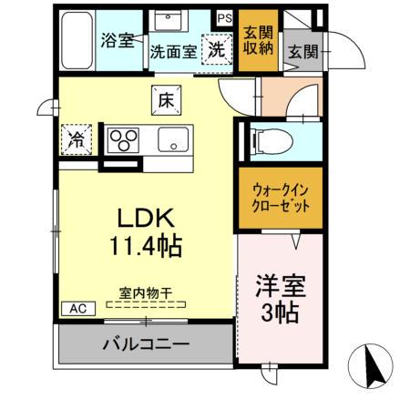 グランテラス(1LDK/1階)の間取り写真