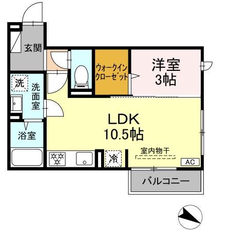 ロイヤルステージ西持田町 A棟(1LDK/2階)の間取り写真
