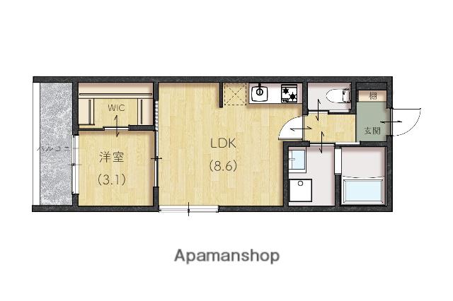 LIEN東津田(1LDK/3階)の間取り写真