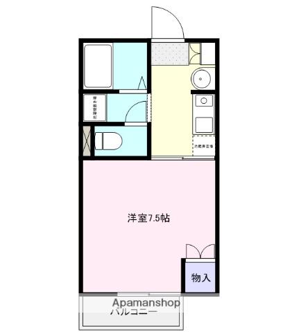 グラディールセントラルⅢA棟(1K/1階)の間取り写真