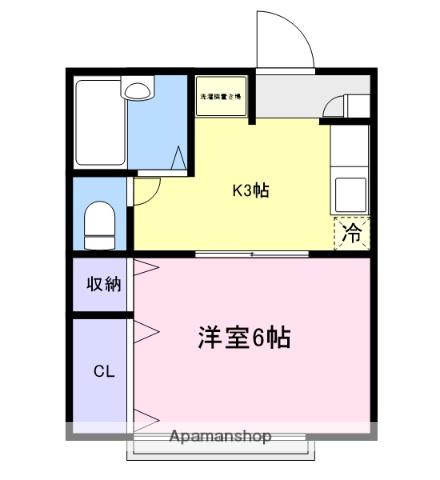 アジュール北陽(1K/2階)の間取り写真