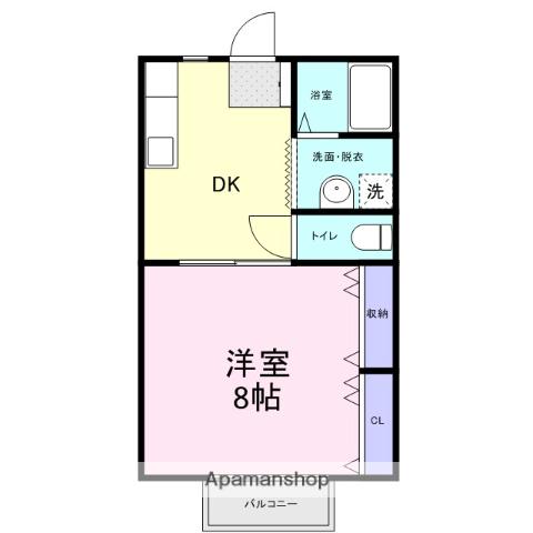 ガーデンハイツ高岡(1DK/1階)の間取り写真