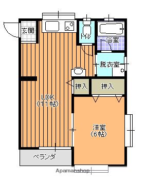 キャッスルⅠ(1LDK/1階)の間取り写真