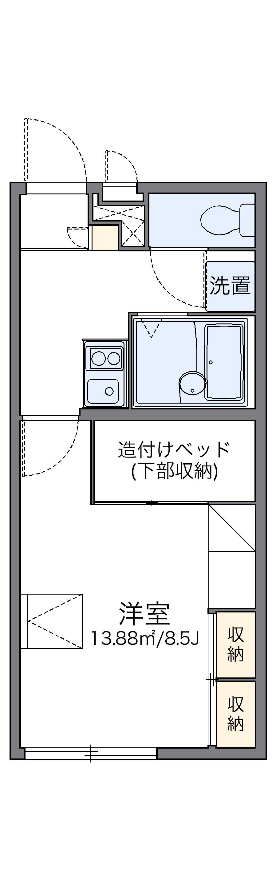 レオパレスMKⅡ(1K/1階)の間取り写真