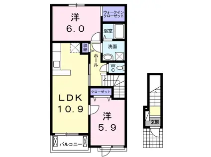 アリエッタ B(2LDK/2階)の間取り写真