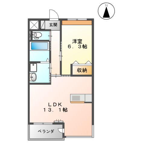 ファインパレスⅤ(1LDK/3階)の間取り写真