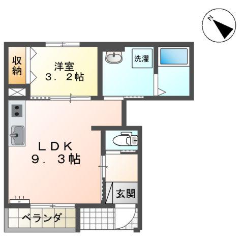 ディオーネ(1LDK/1階)の間取り写真