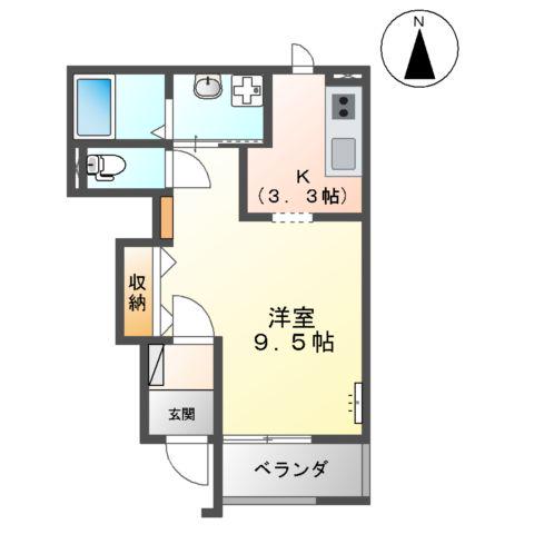 ローズスクエア(1K/1階)の間取り写真