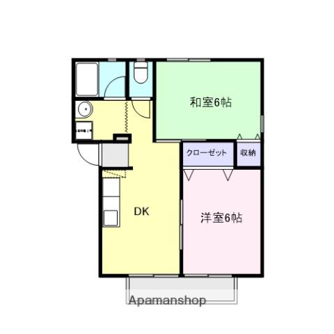 メゾンフォーレストB(2DK/1階)の間取り写真