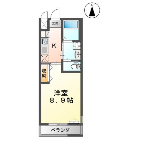 カレラ渡橋(1K/1階)の間取り写真